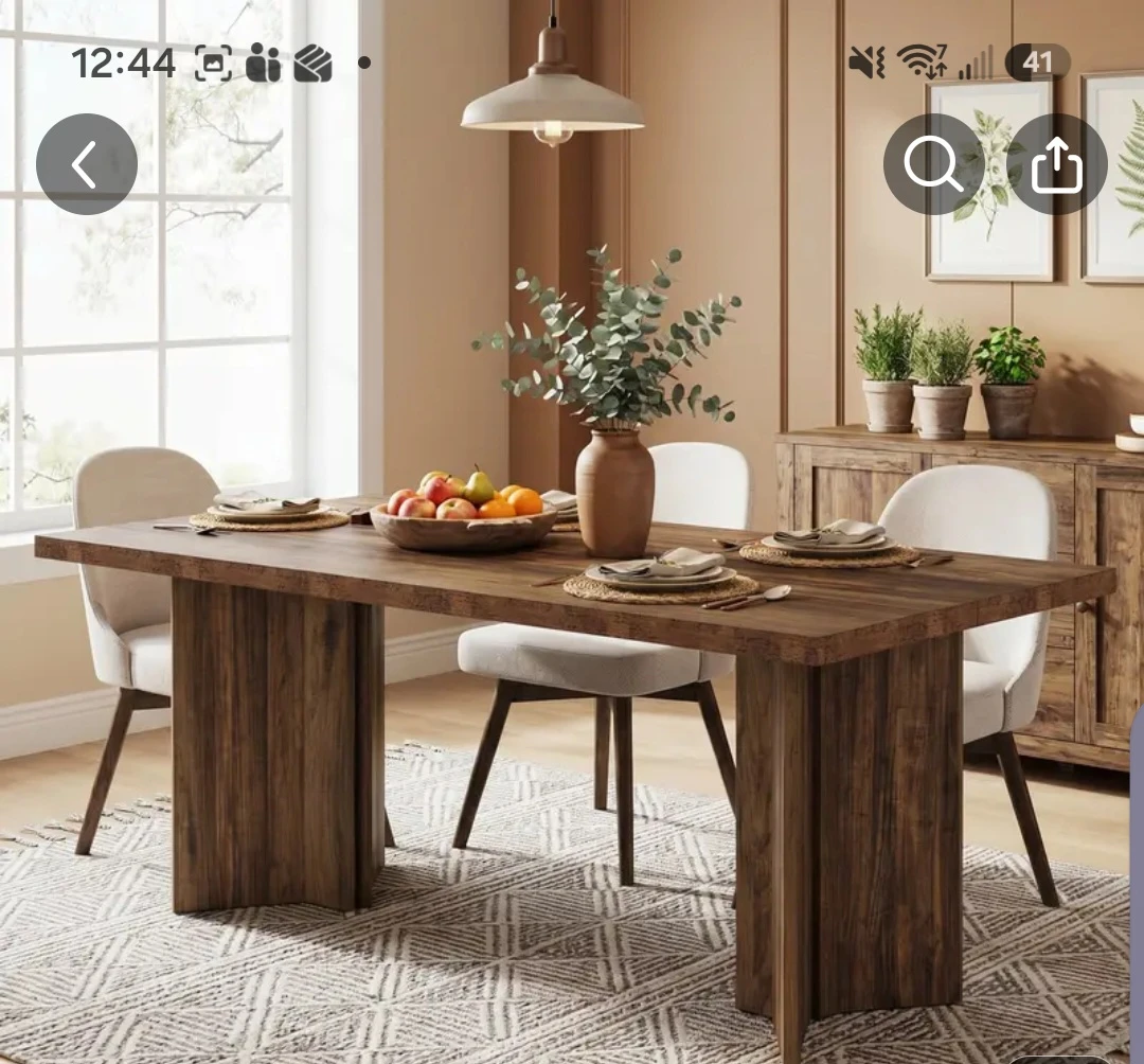 Dark Brown Dining Table - 63" Long