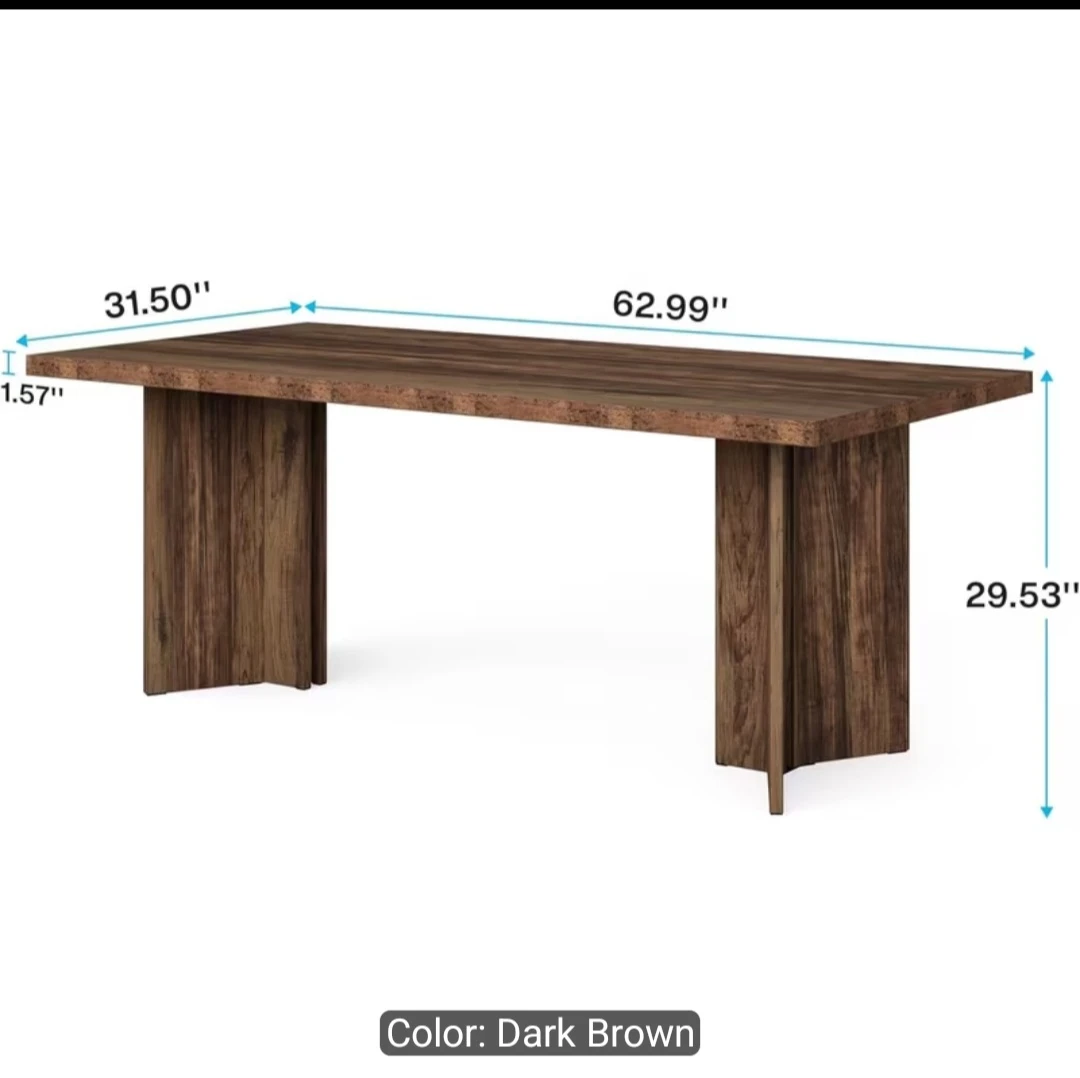 Dark Brown Dining Table - 63" Long - photo 2