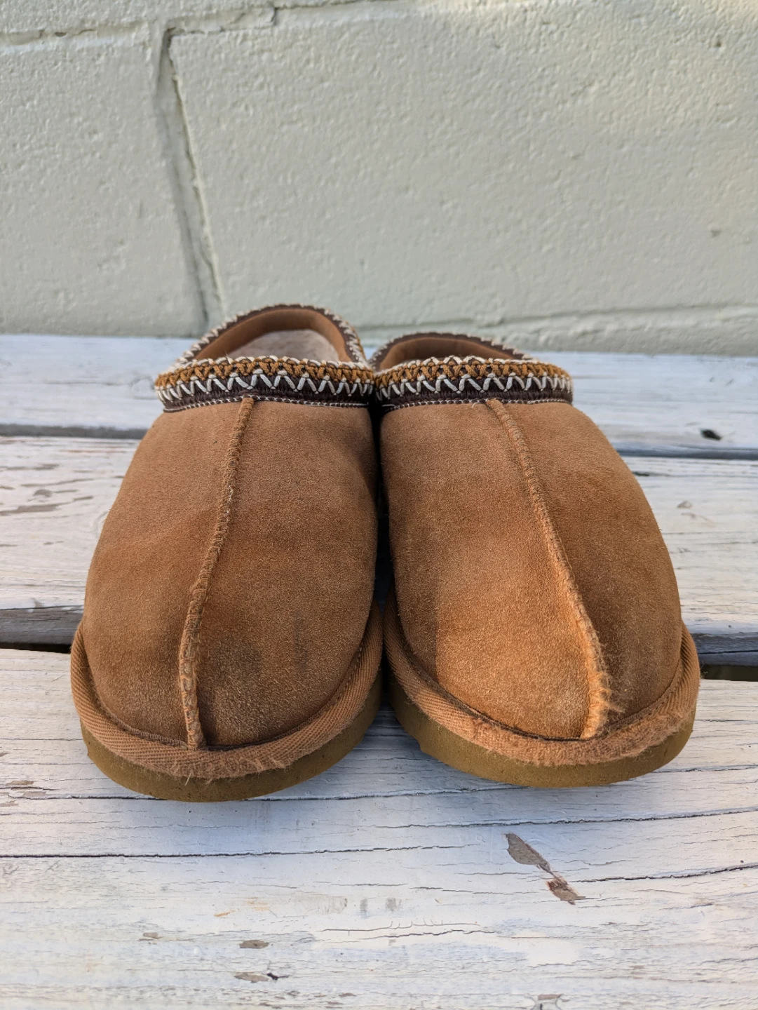 UGG Brown Suede Shearling Lined Slippers