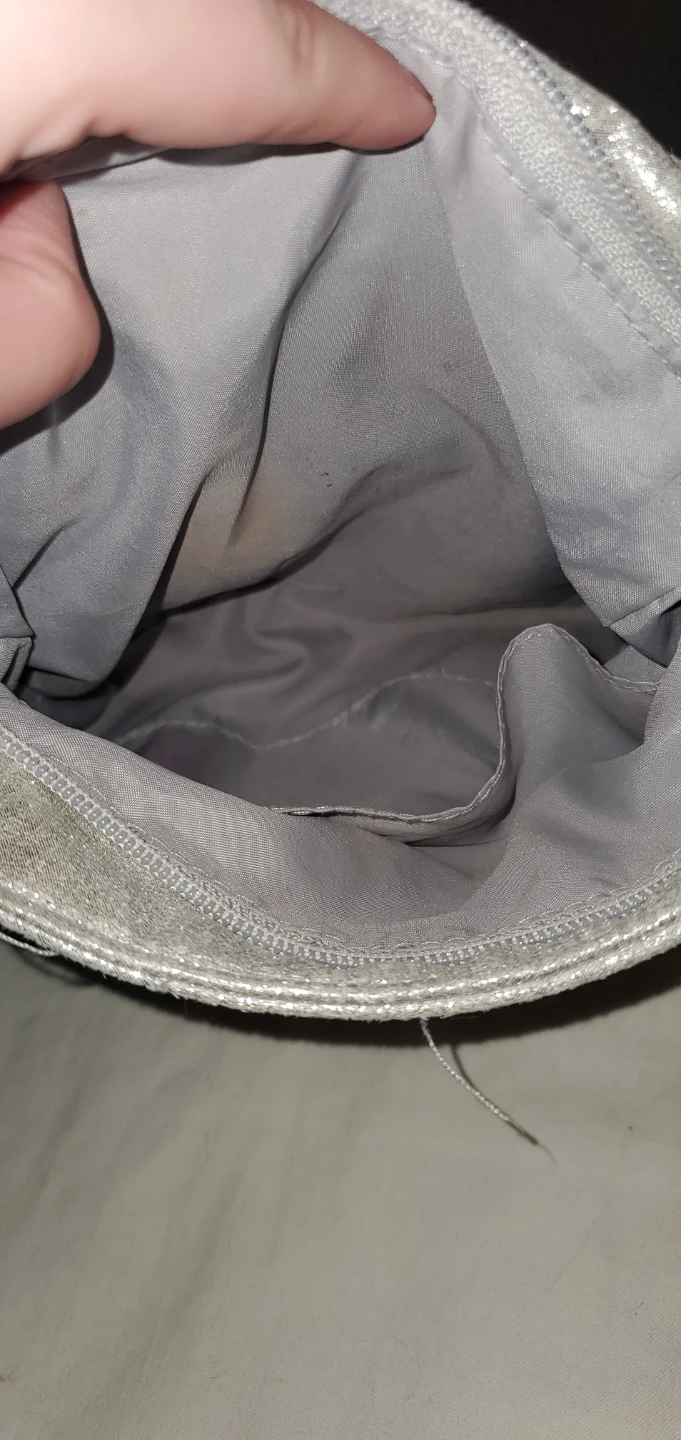 Silver Sequin Crossbody Bag with Zipper Pockets - photo 2