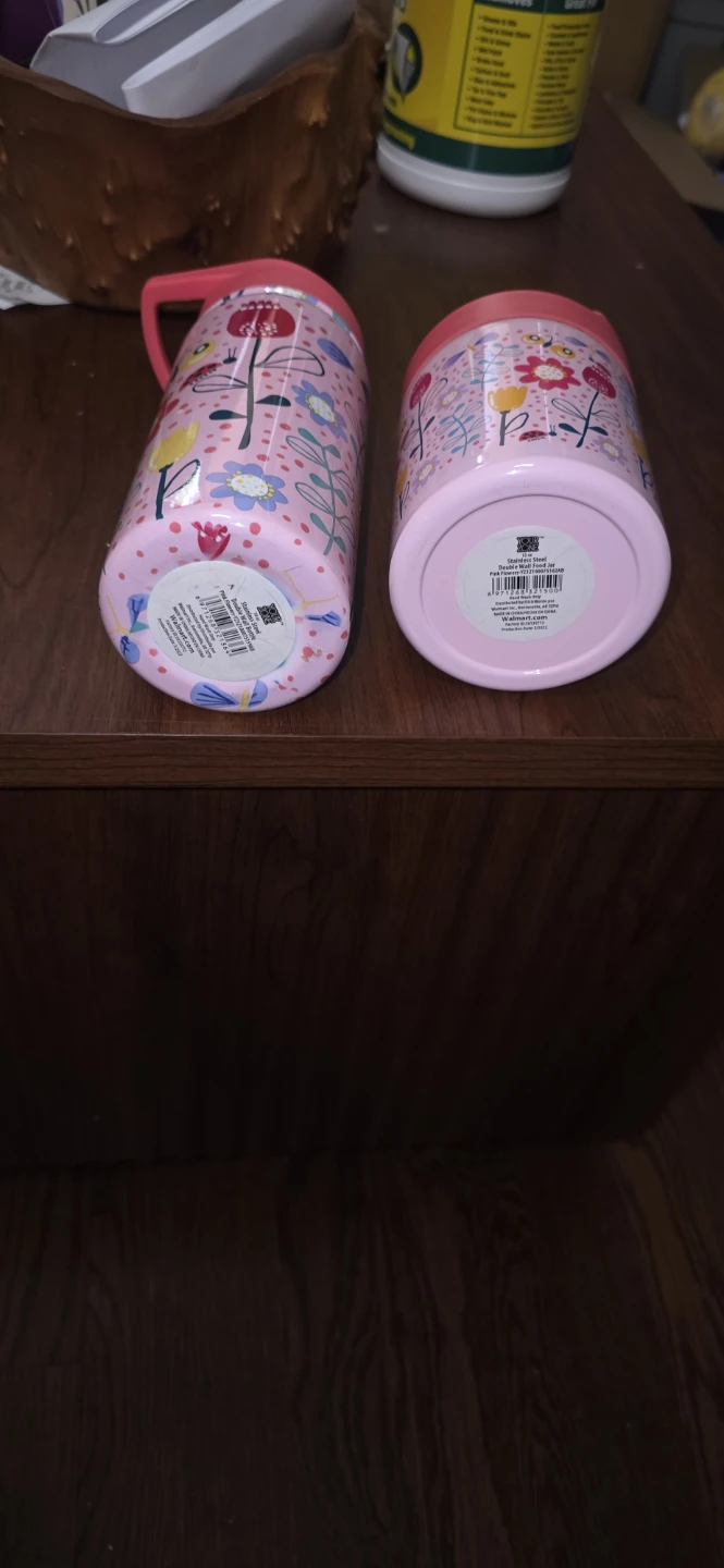 Kids Water Bottle and Food Jar Set - Pink Floral - photo 5