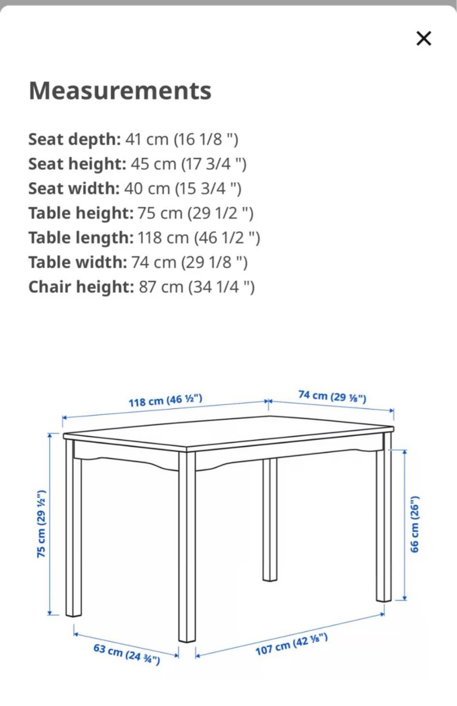 IKEA Dining Table and Chairs Set