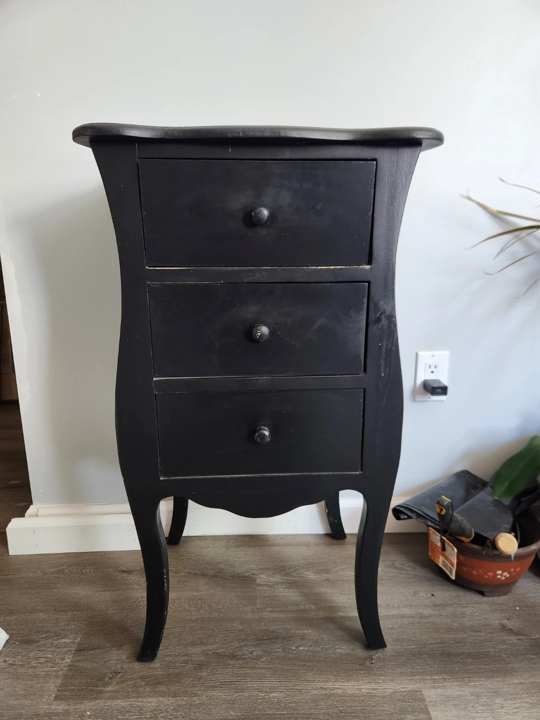 Black 3-Drawer Side Table ⚽