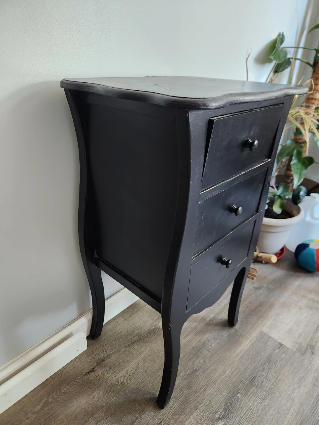 Black 3-Drawer Side Table ⚽ - photo 3