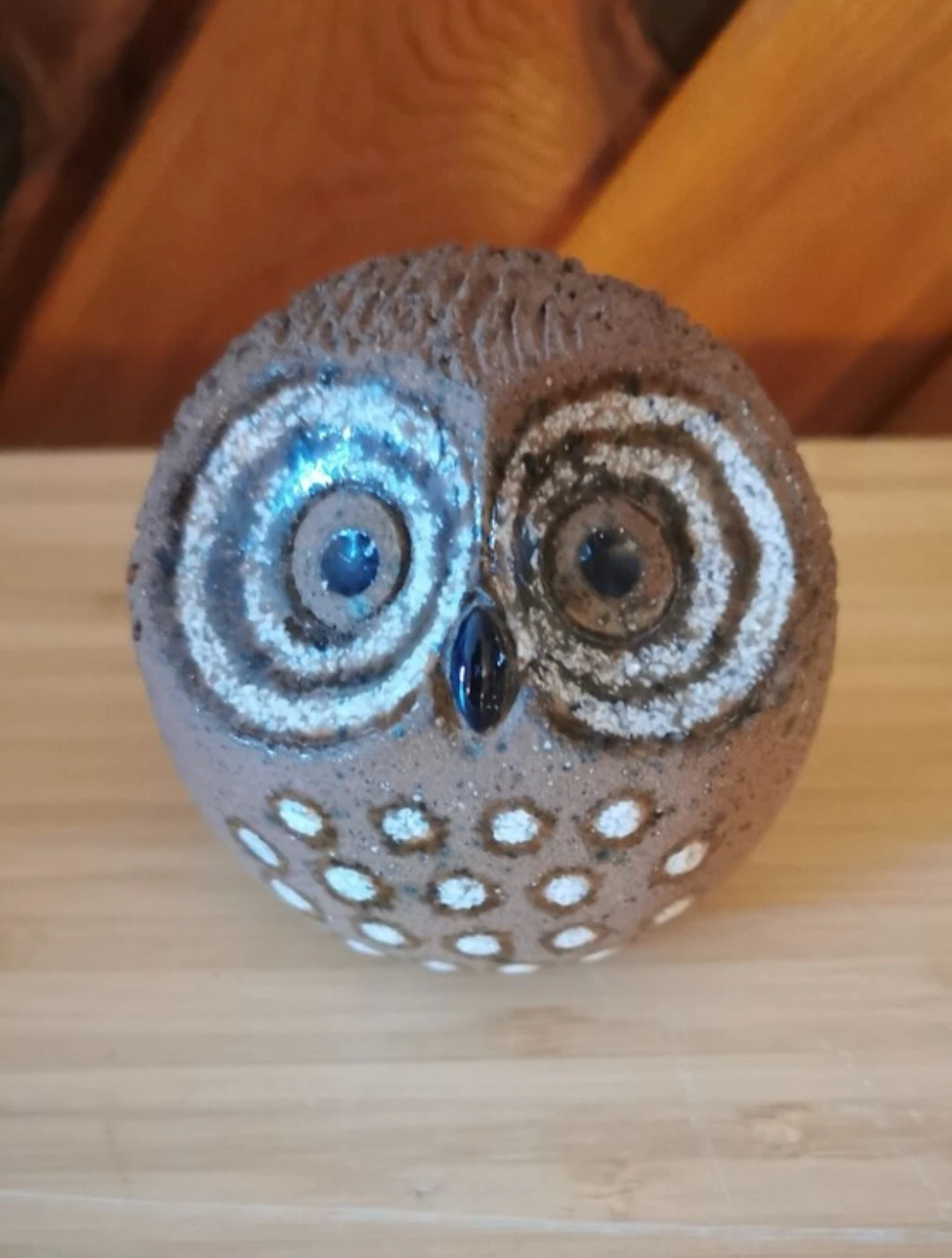 Vintage Thomas Hellström Nittsjö Sweden Owl Pottery Figurine
