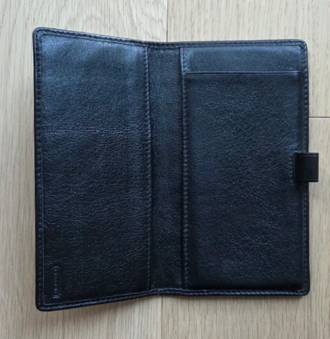 Coach Black Leather Chequebook Wallet Cover - photo 3