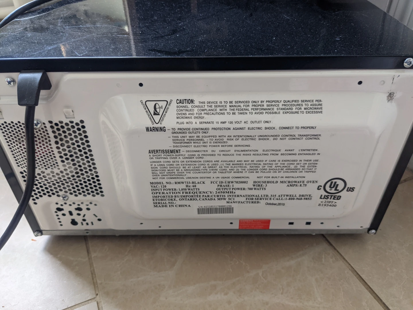 RCA Microwave Oven - heating but plate not rotating - photo 3