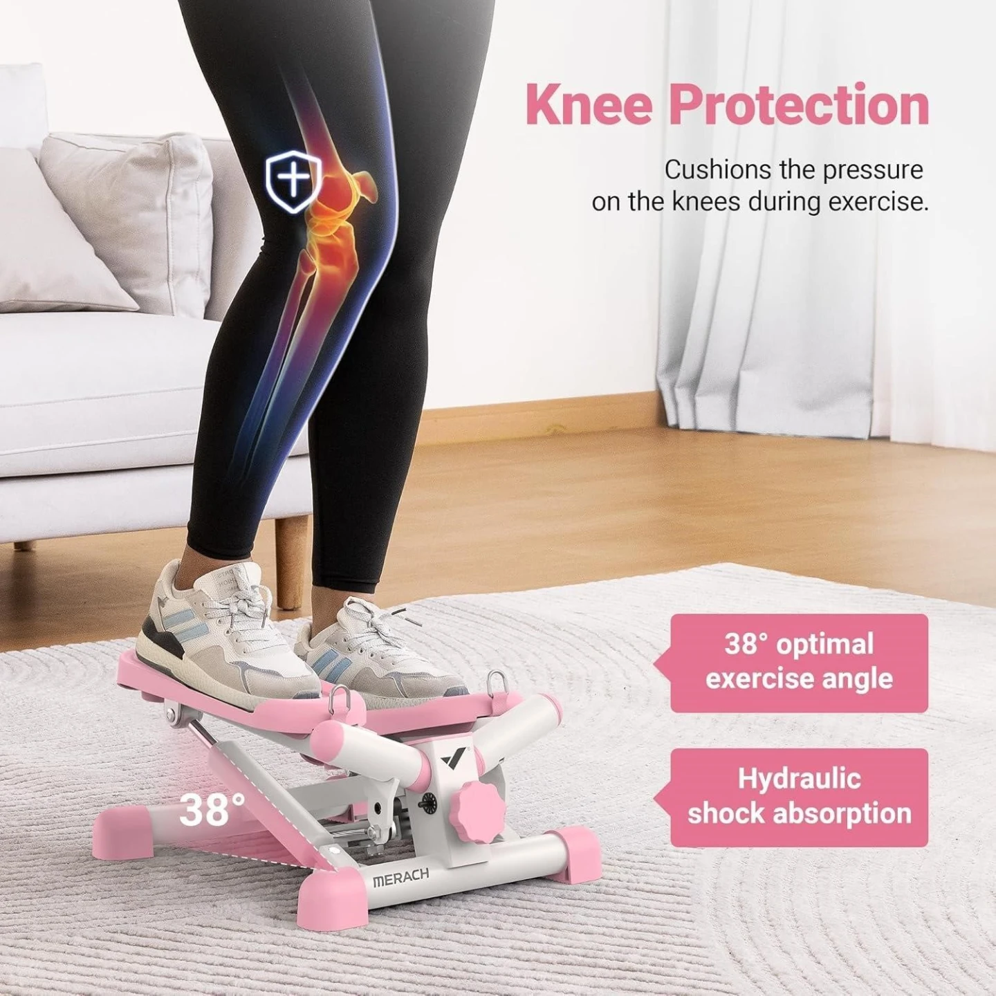 Merach Pink Stepper with Resistance Bands - photo 3