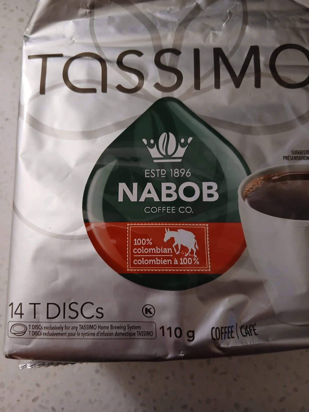 ⚽️Tassimo Nabob 100% Colombian Coffee T-Discs (14 Count)