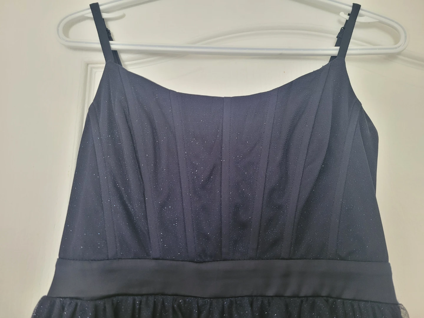 Le château Navy Blue Sparkly Tiered High-Low Dress - photo 5
