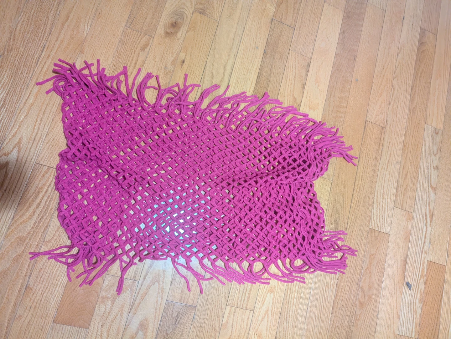 Pink Crochet Scarf with Fringe - photo 2