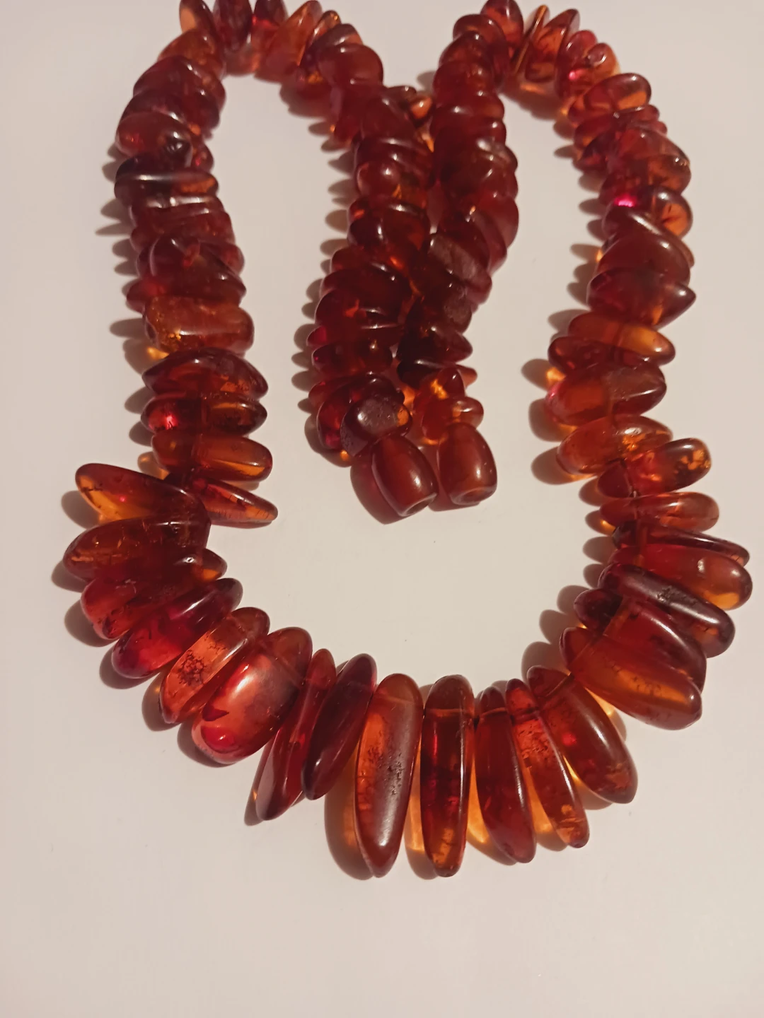 Beautiful Vintage Amber Nuggets Beaded Necklace