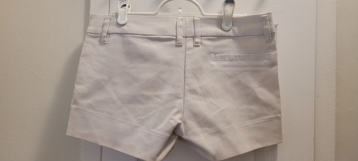 2 White High-Waisted Pants with Double-Button Detail