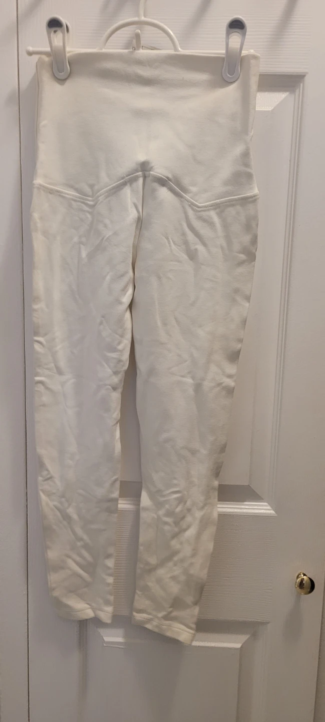 2 White High-Waisted Pants with Double-Button Detail - photo 3