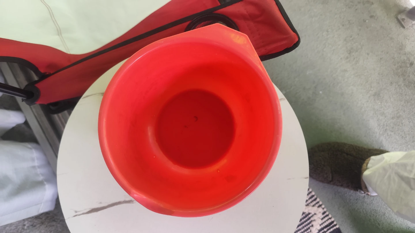 Red Plastic Mixing Bowl