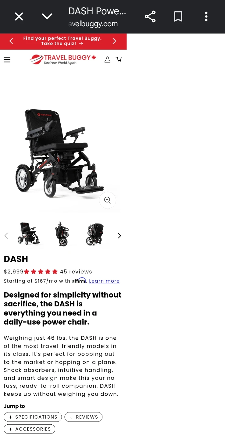 Travel Buggy DASH Power Chair - photo 4