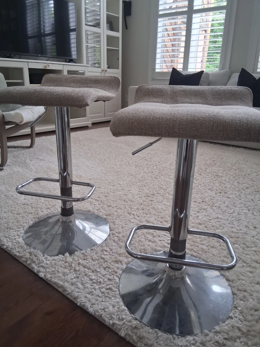 Set of 2 Adjustable Swivel Bar Stools - photo 3