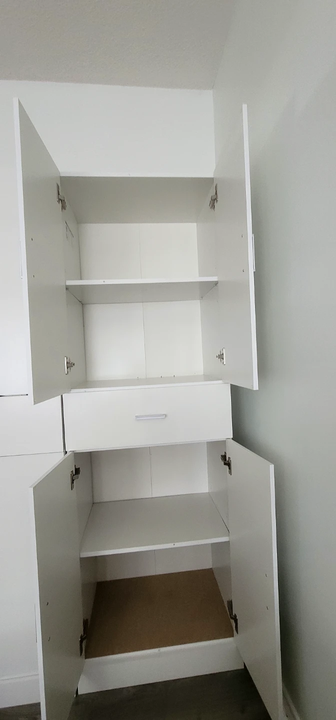 White Storage Cabinet with Drawer and Shelves - photo 2