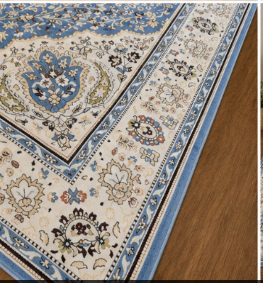 Persian Style Blue and Cream Area Rug - photo 3