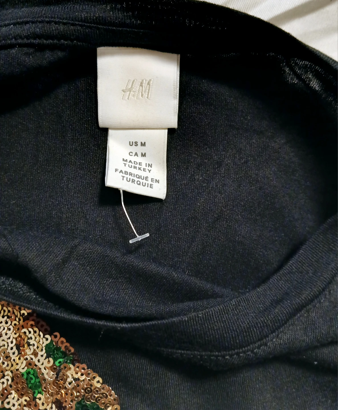 Women Medium H&M Black Sequin T-Shirt - photo 2
