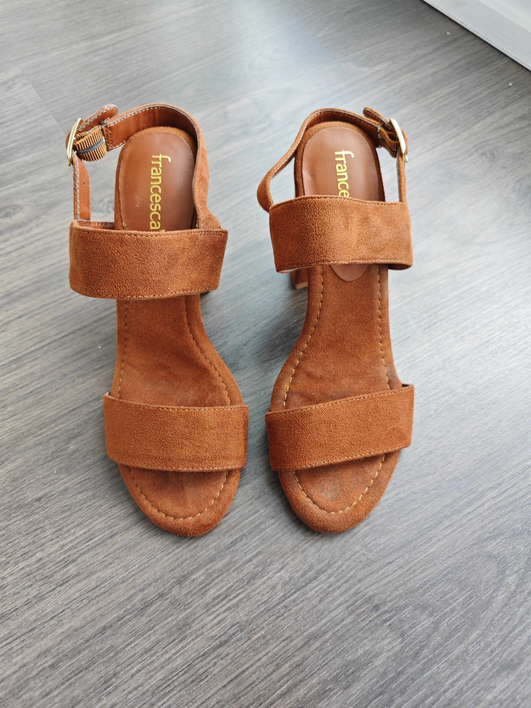 Faux Suede Block Heels Size 6.5