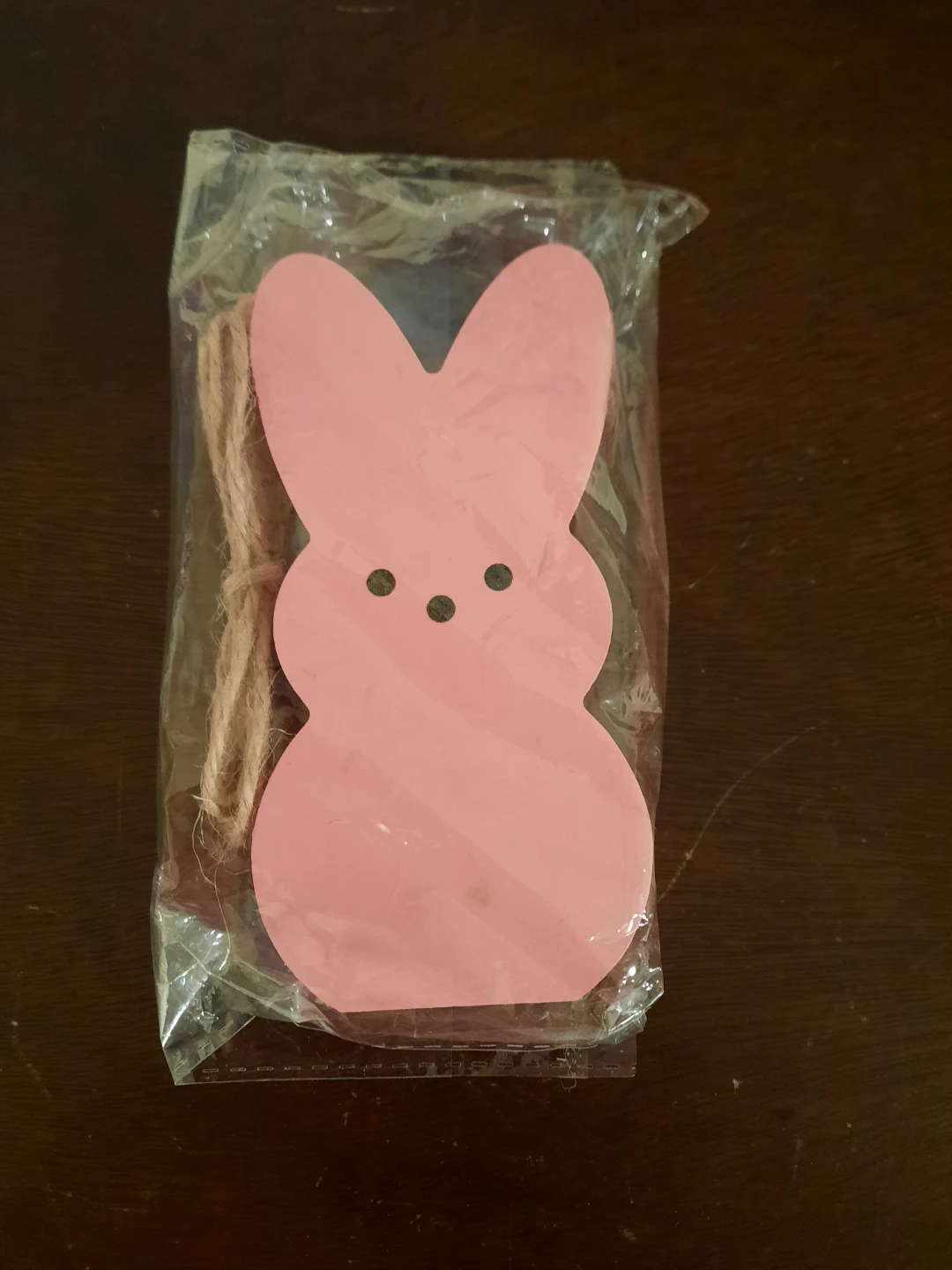 Pink Wooden Bunny Easter Decoration