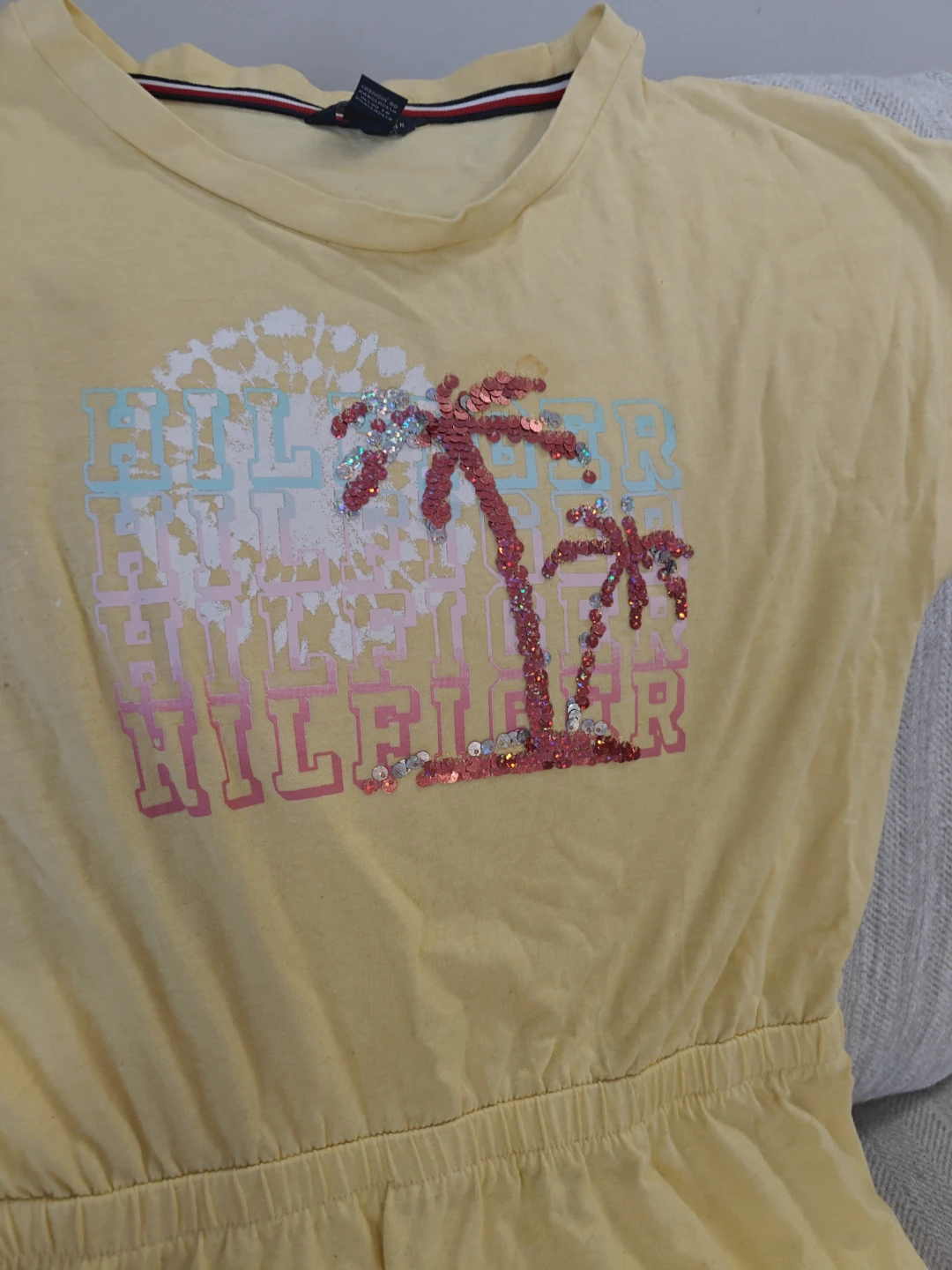 Tommy Hilfiger Yellow Sequin Palm Tree Dress - XL/TG/EG (16) - photo 2