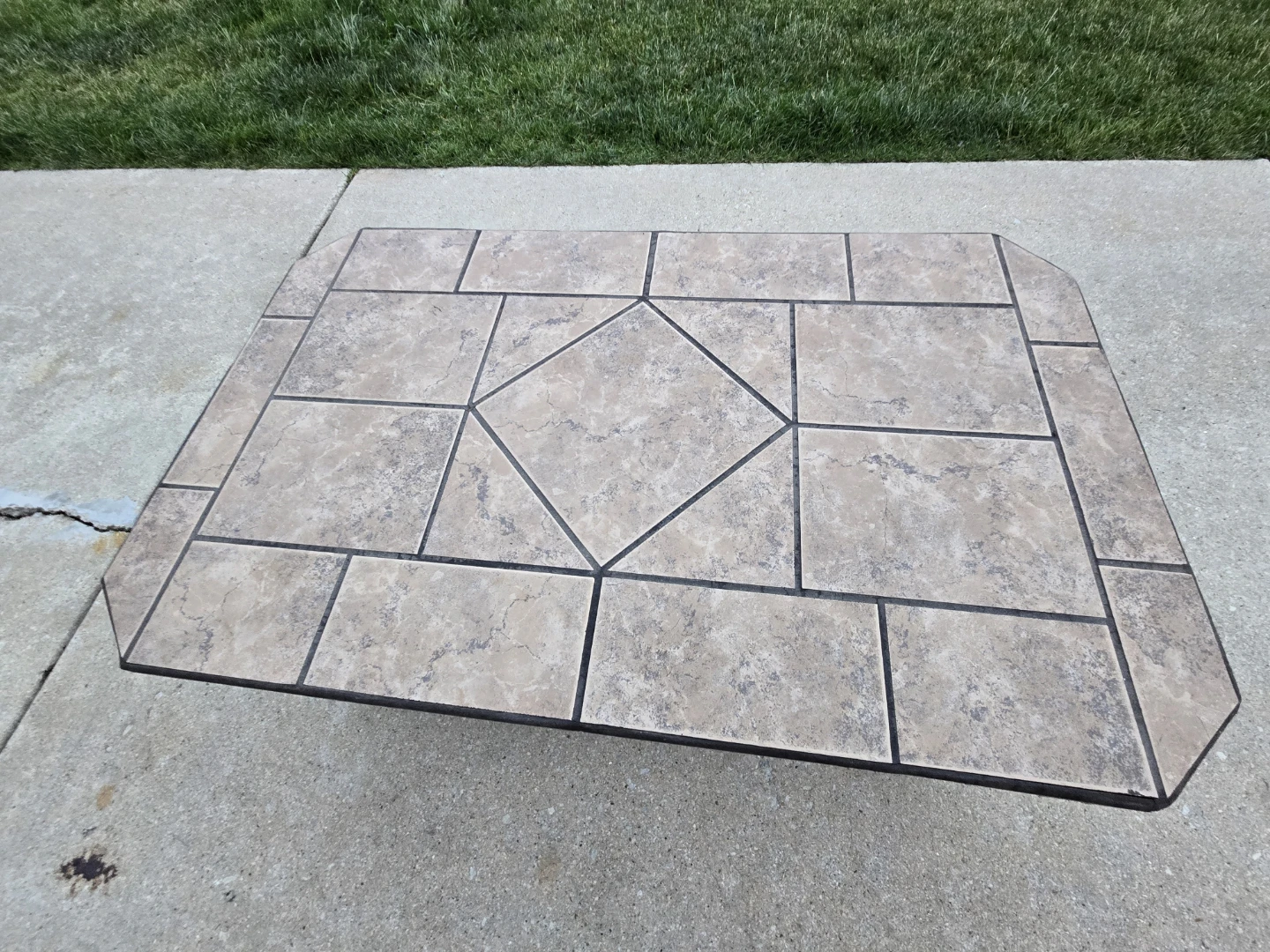 Tiled Coffee Table with Black Metal Base - photo 3