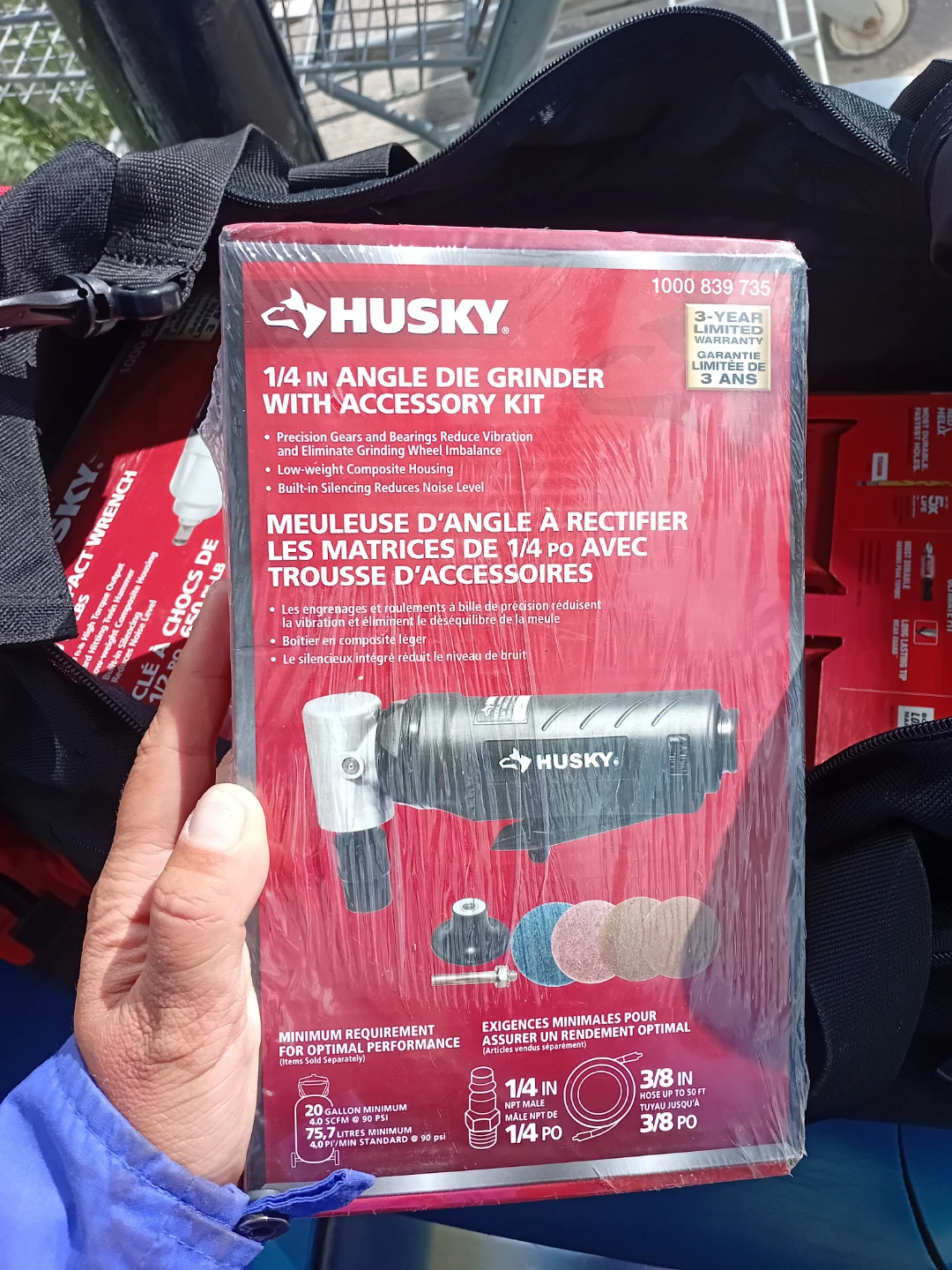 Husky 1/4 in Angle Die Grinder with Accessory Kit
