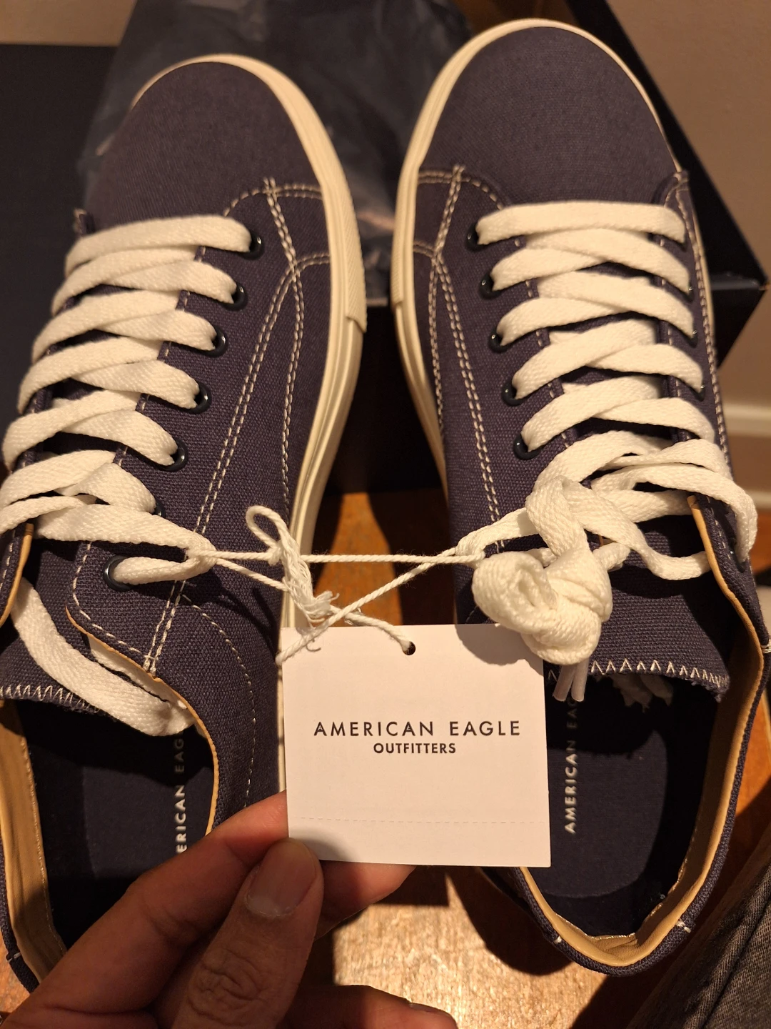 ⚽American Eagle Outfitters Navy Canvas Sneakers - photo 2