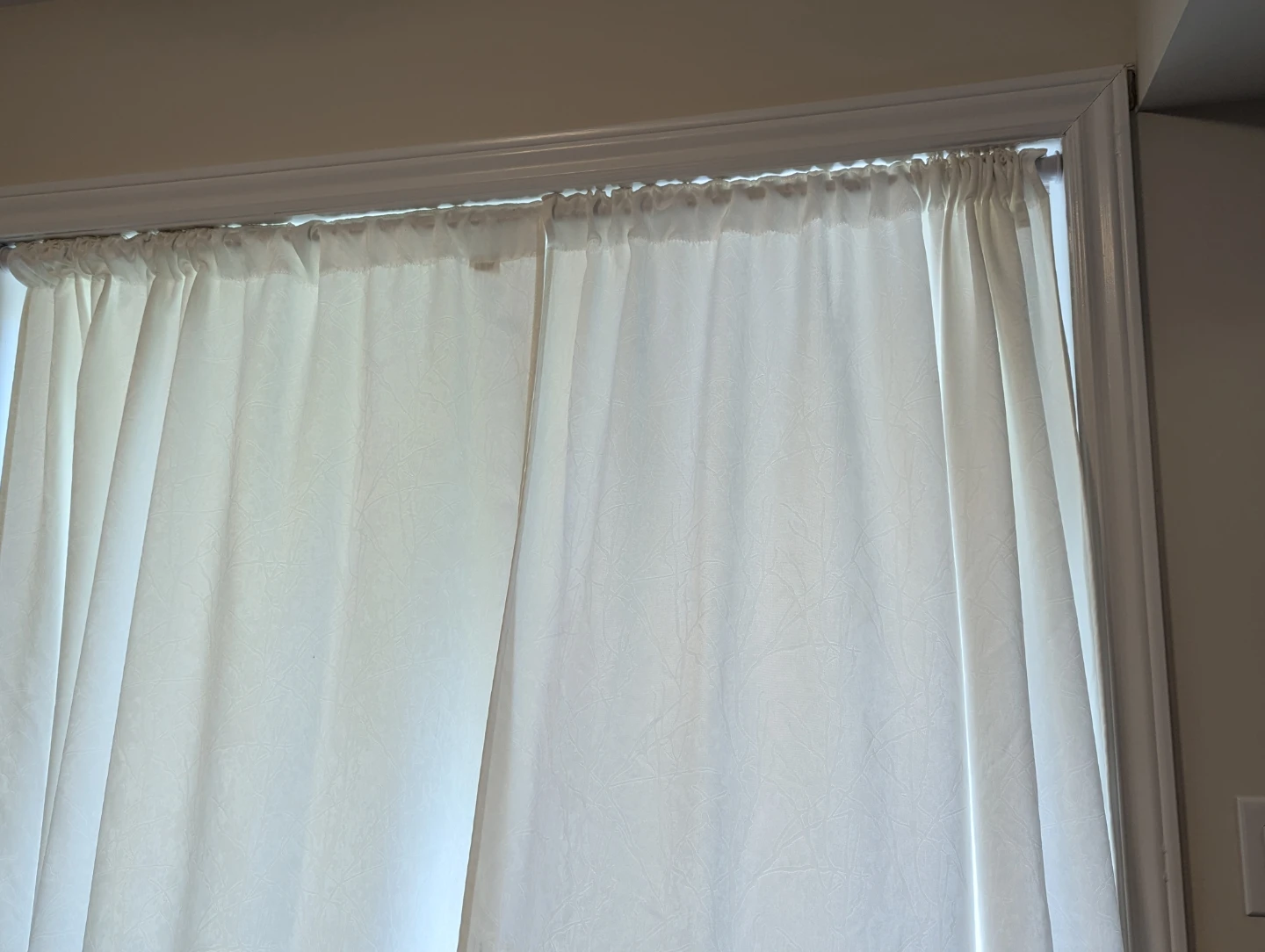 White textured curtains