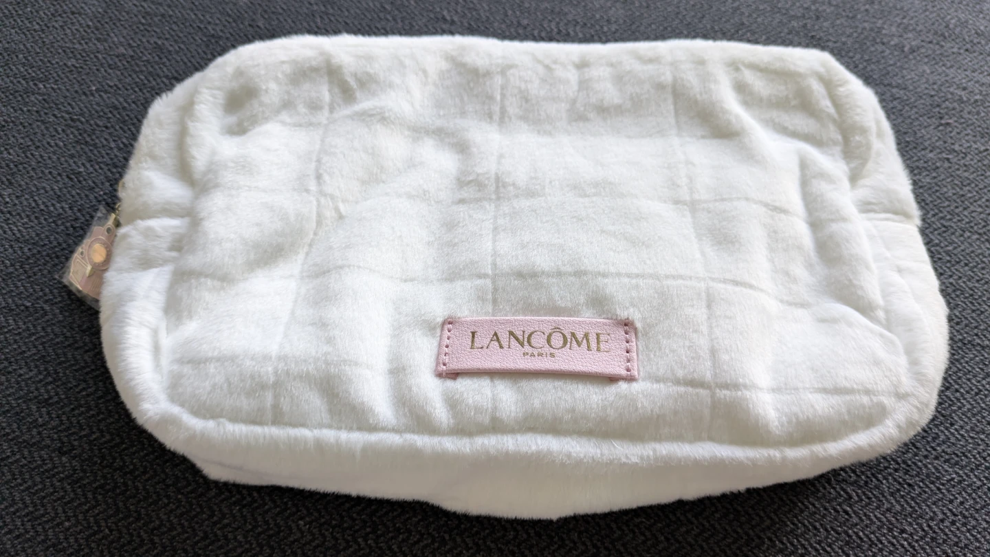 Lancôme White Faux Fur Cosmetic Bag