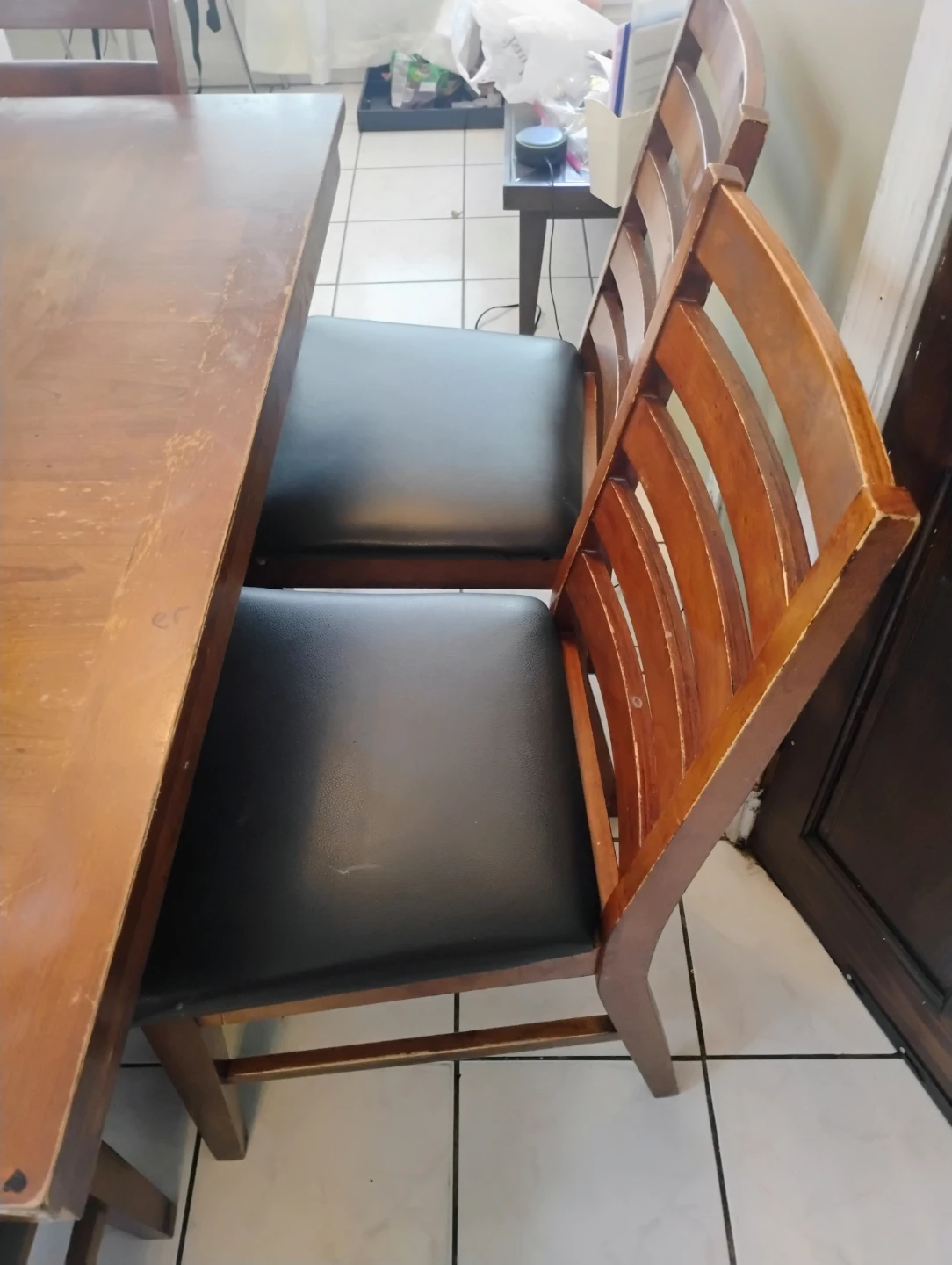 Wooden Dining Table with 4 Chairs and Bench - photo 5