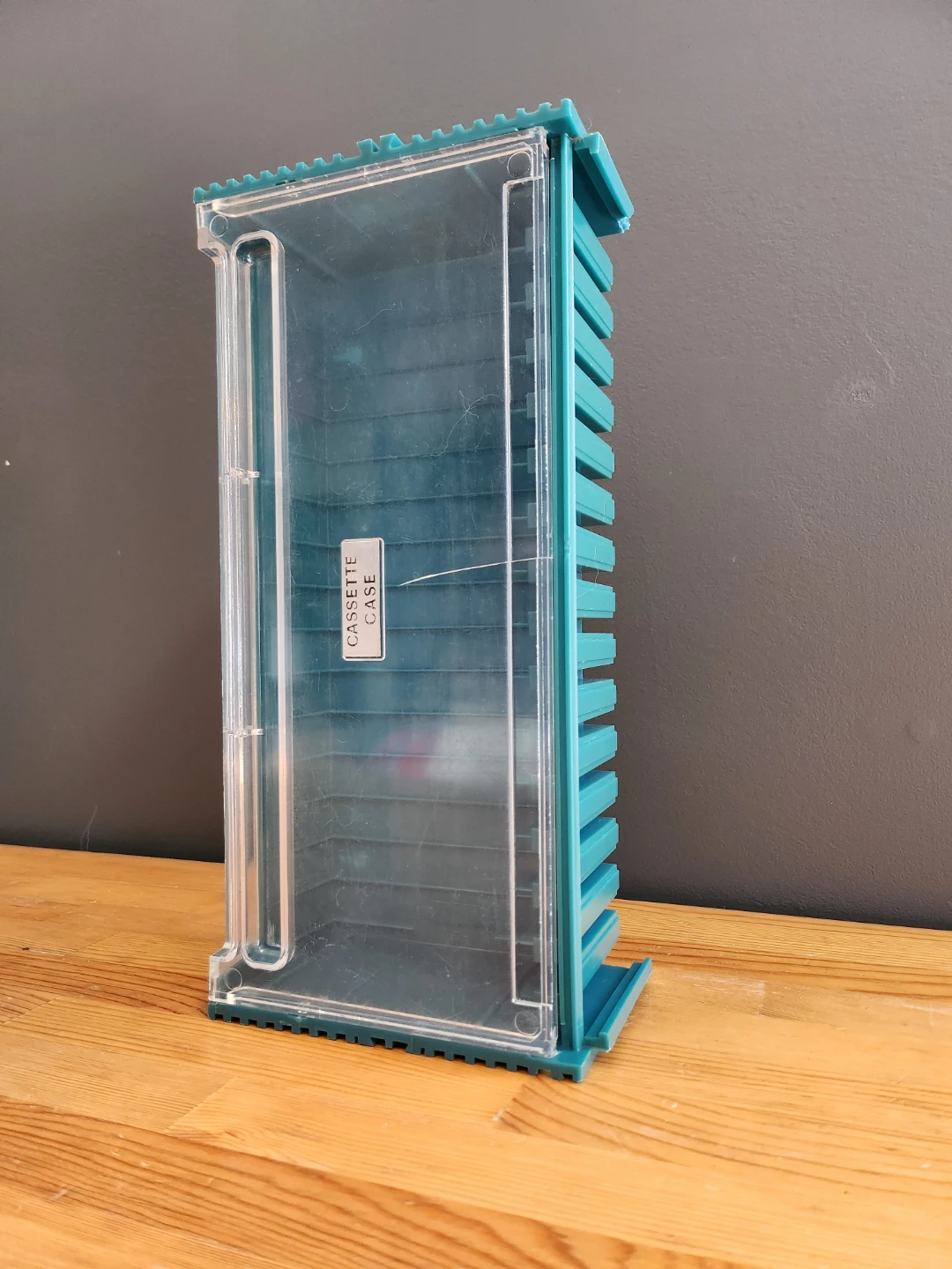 Vintage Cassette Tape Storage Case- Teal/Clear - photo 5