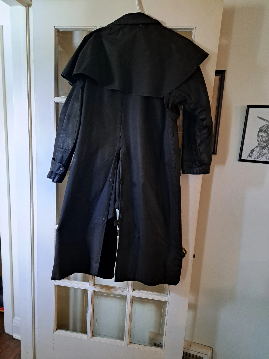 Black Waxed Duster Coat - photo 3