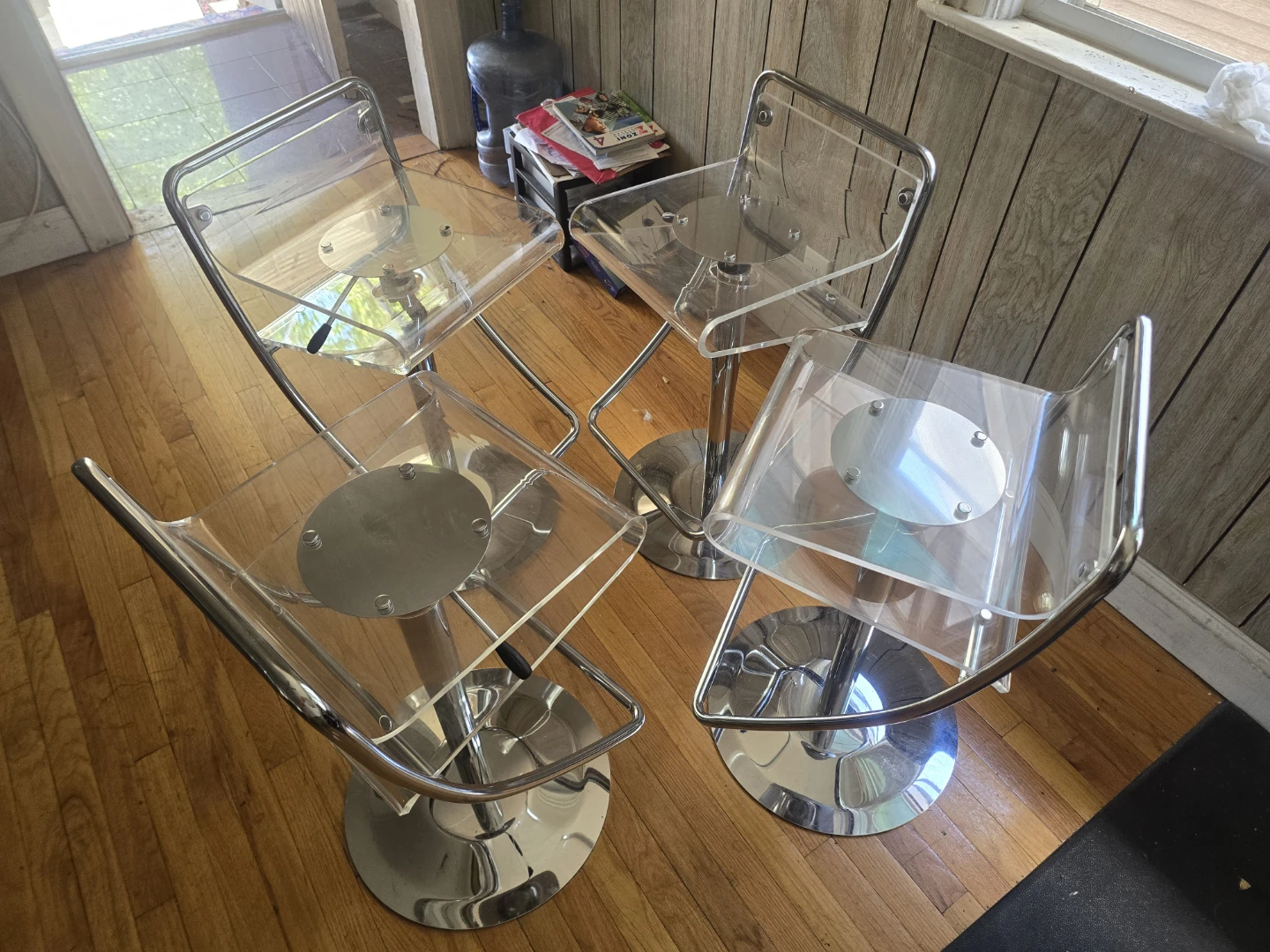 Euro Style . Set of 4 Clear Acrylic Bar Stools - photo 2