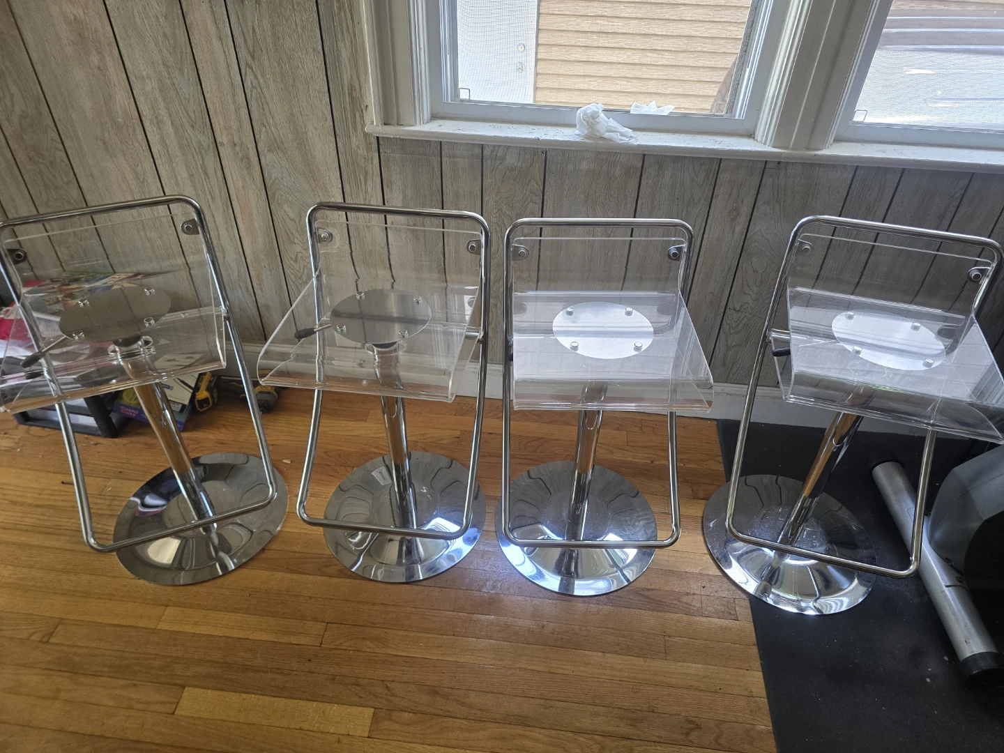 Euro Style . Set of 4 Clear Acrylic Bar Stools - photo 3