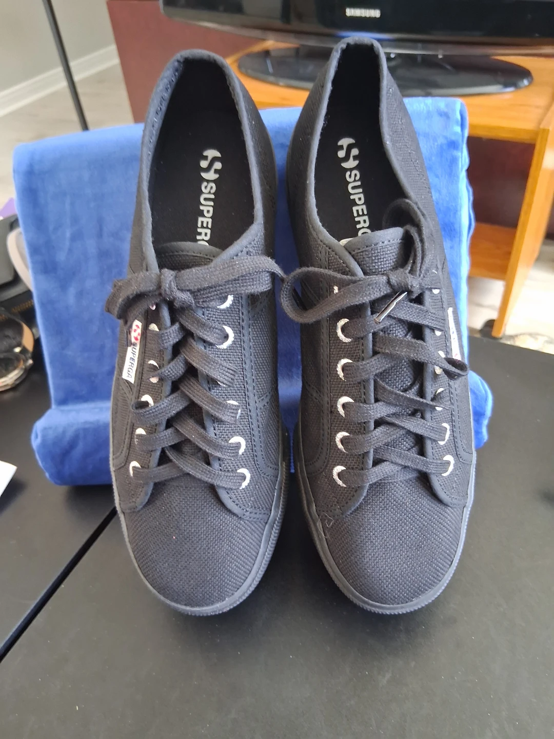 Superga Black Platform Sneakers