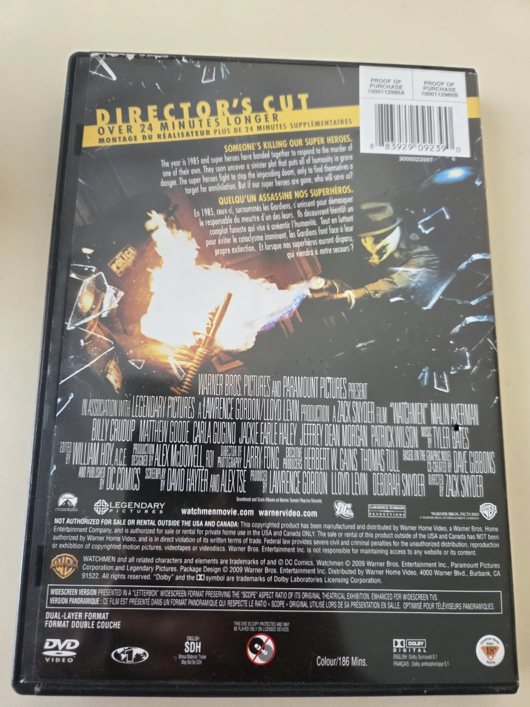 Watchmen Director's Cut DVD. Dual layer format. Dolby - photo 2