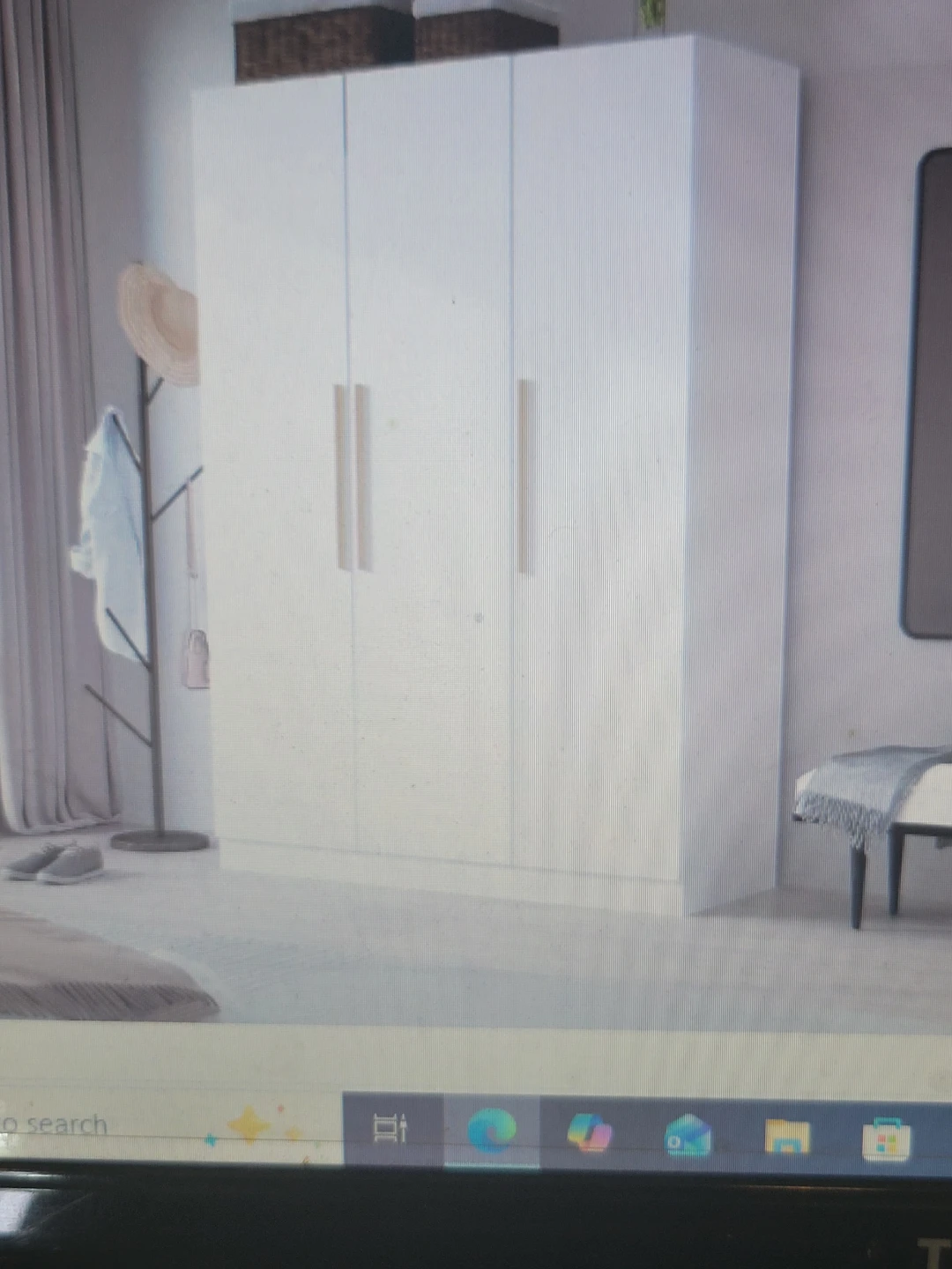 White 3-Door Wardrobe - photo 2