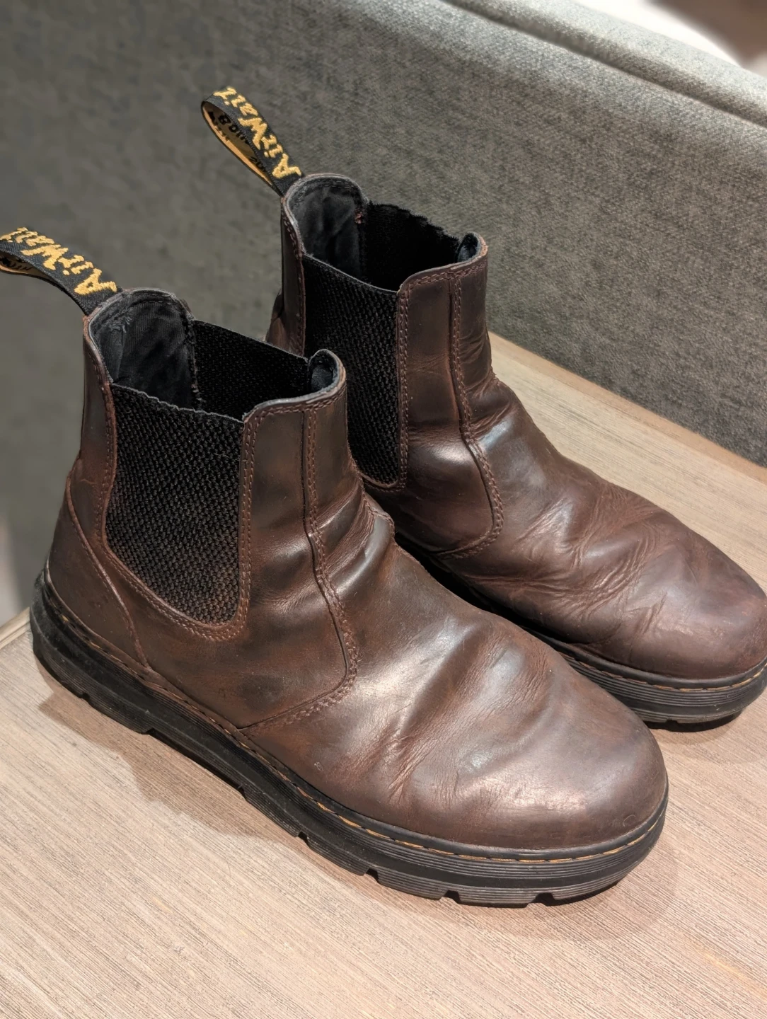 Dr. Martens EMBURY Chelsea Boots - Brown Leather - Men Size 10