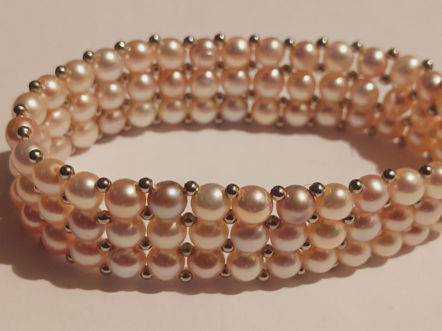 Genuine Freshwater Pearl Bracelet with Silver Accents