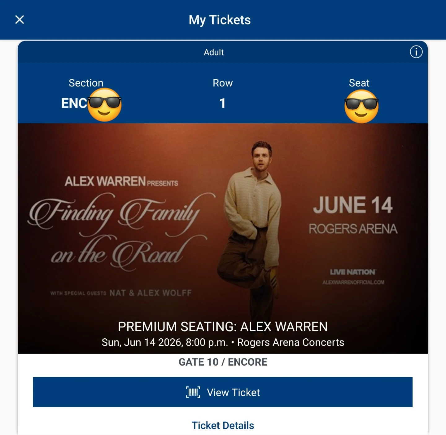 Alex Warren "Finding Family on the Road" Concert Tickets - photo 2