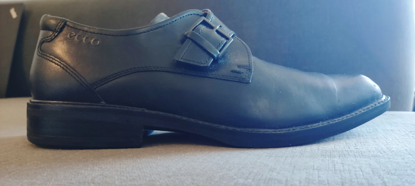 Men's ECCO Black Leather Monk Strap Shoes - photo 2