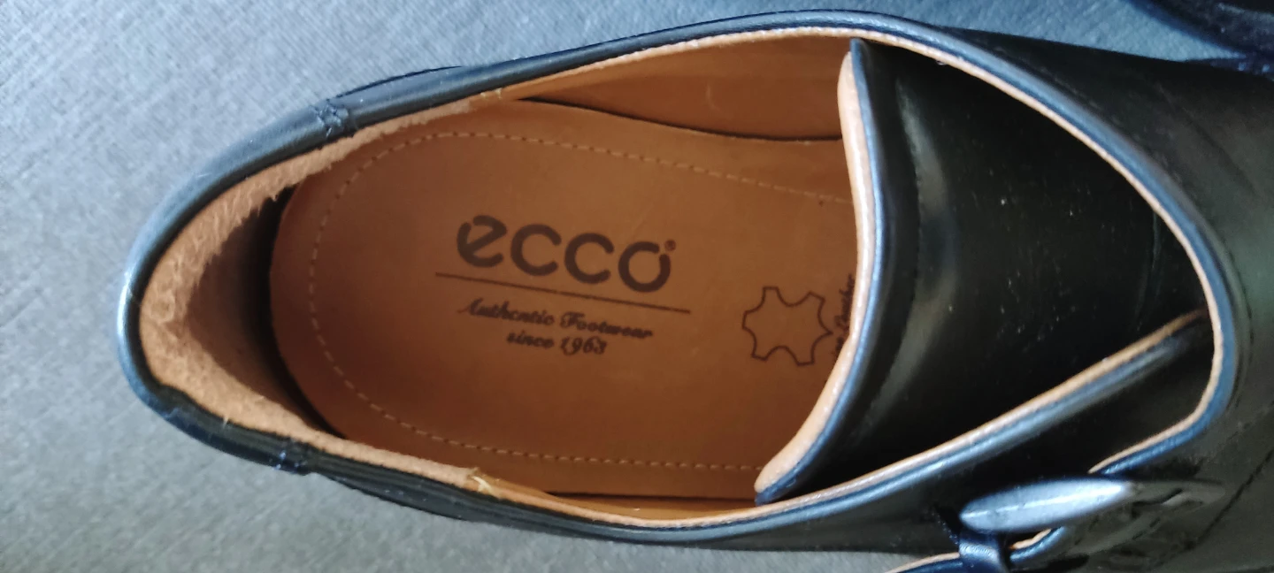 Men's ECCO Black Leather Monk Strap Shoes - photo 4