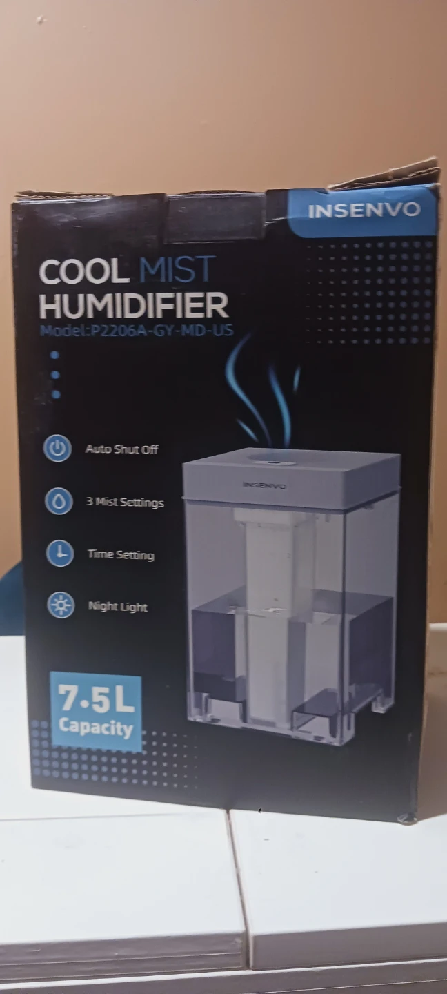 INSENVO Cool Mist Humidifier P2206A-GY-MD-US 7.5L - photo 2