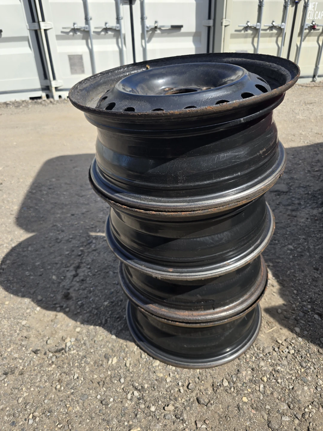 Set of 4 Black Steel Wheels 4x114.3 - photo 2