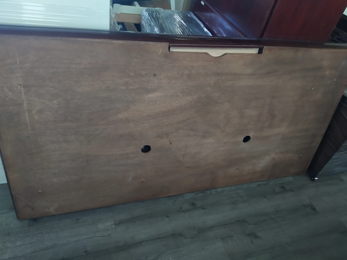 Wooden Desk with Filing Cabinet - photo 2