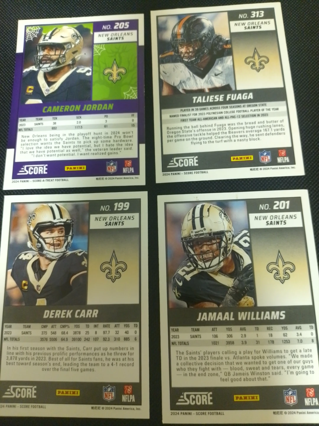 2024 Score Football Cards - New Orleans Saints - photo 2