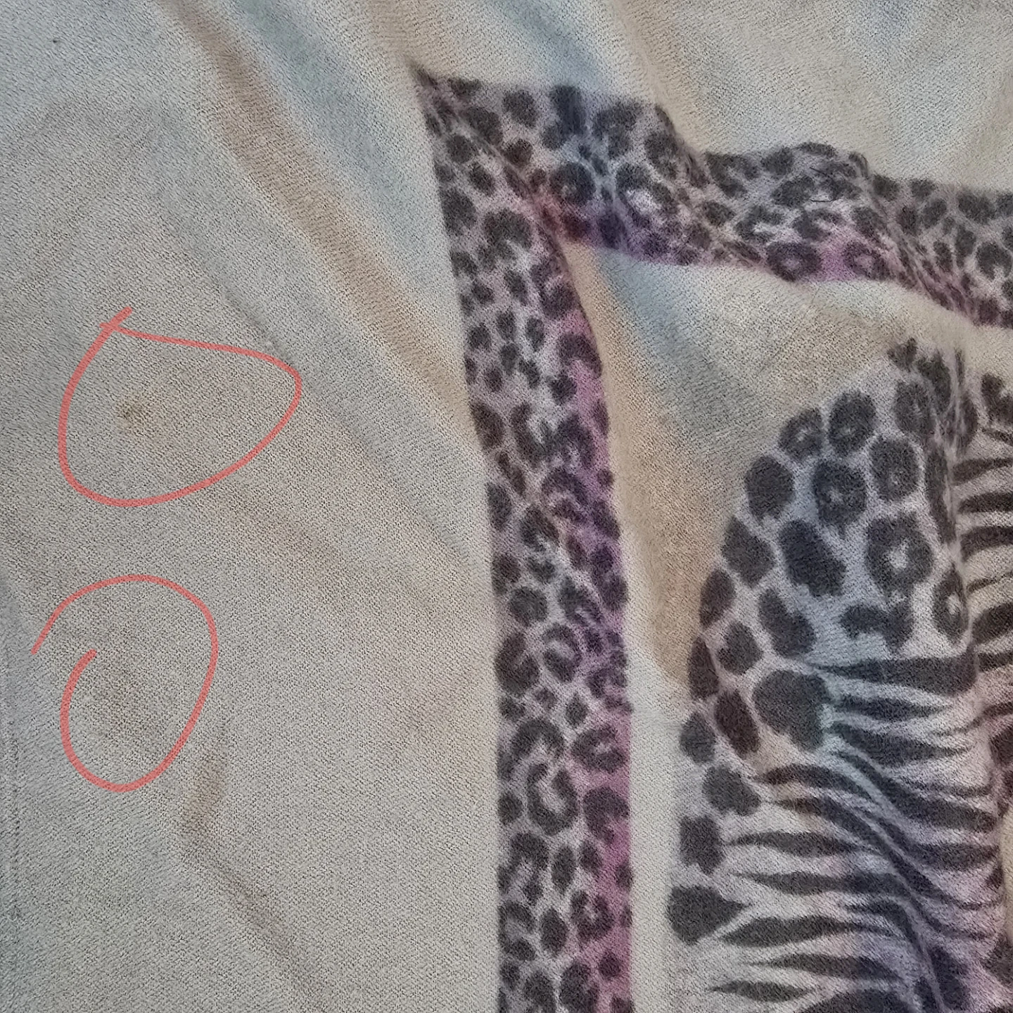 Vintage K of Krizia Leopard Rose Wool Scarf Shawl - photo 5